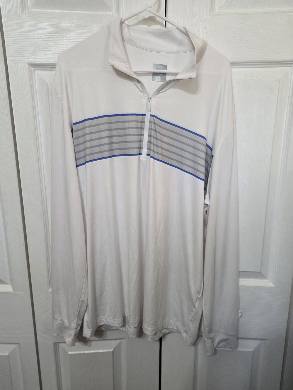 Callaway White Pullover with Silver Logo Patch